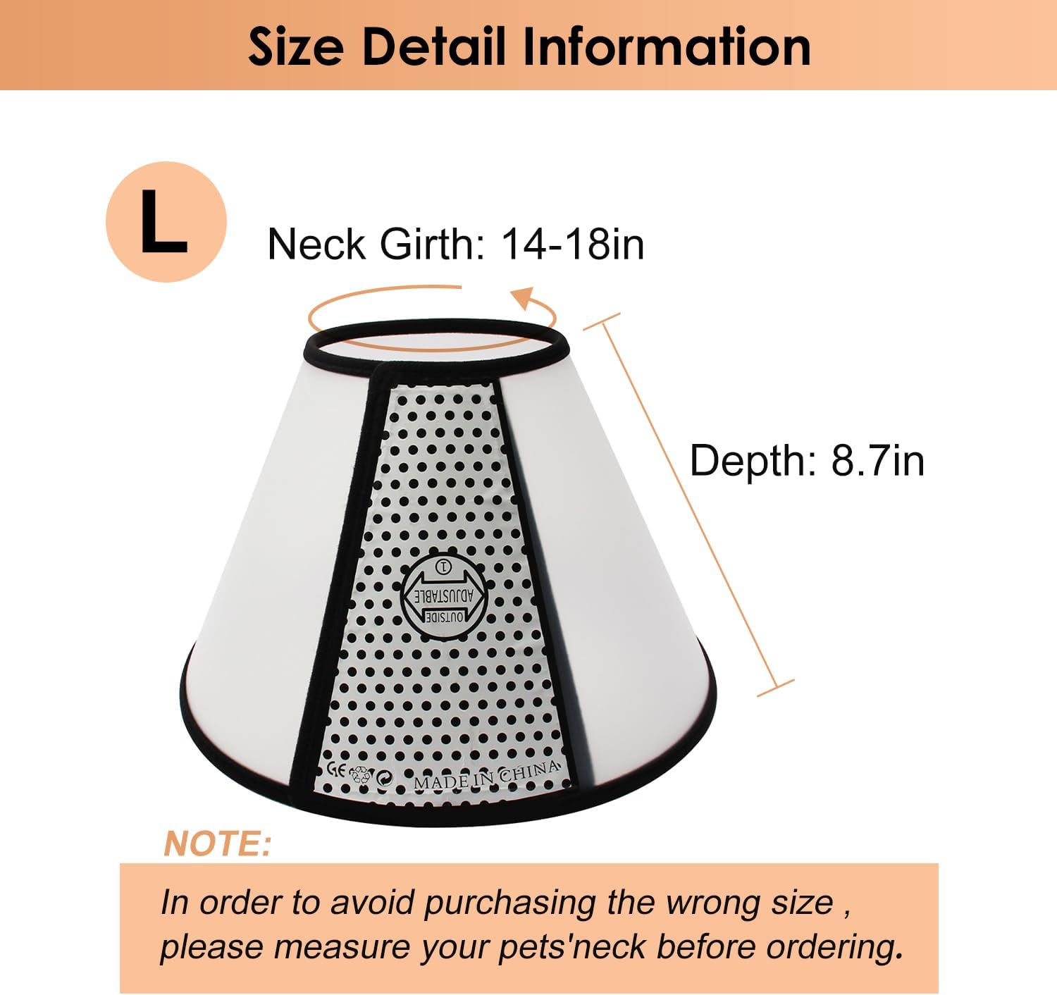 Juvielich Soft Dog Cone Collar for Medium Large Dogs Comfy Cones to Stop Licking Protective Collar for Dog After Surgery Anti-Bite Lick, Adjustable Recovery Elizabethan Dog Collar 1 Pcs(Neck:14-18in)