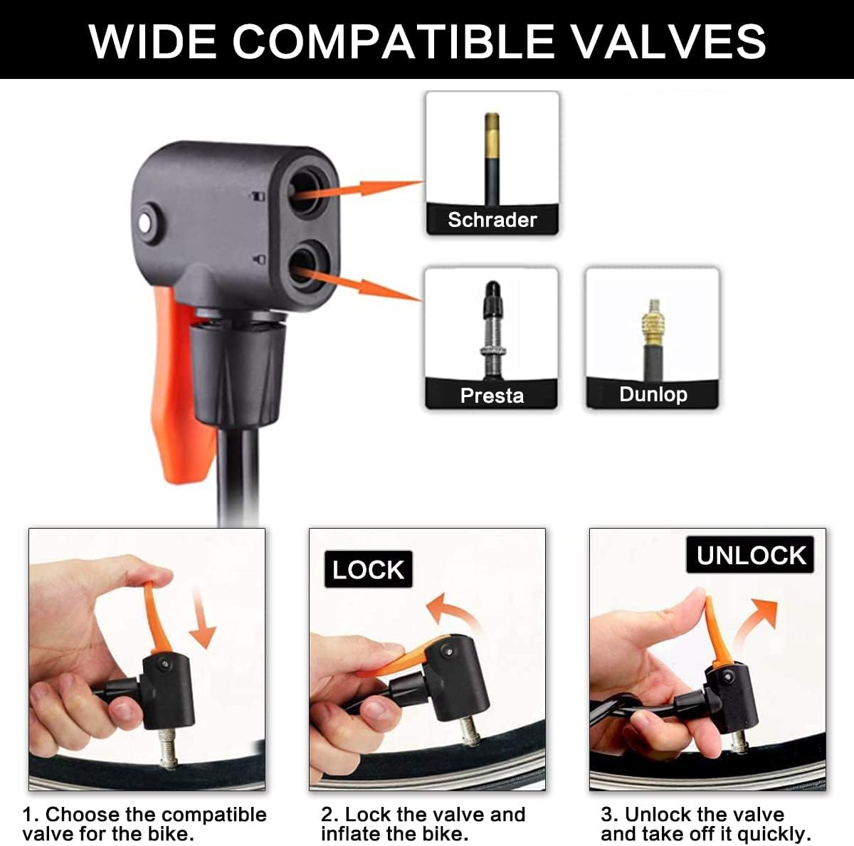 Bike Pump Ball Pumps with Pressure Gauge Mini Bicycle Foot Pump with Needles, Portable Bike Tire Pump, Universal Presta & Schrader Valves, GOTINSN Air Pump Balloon Inflatable Toy Inflator Adapte