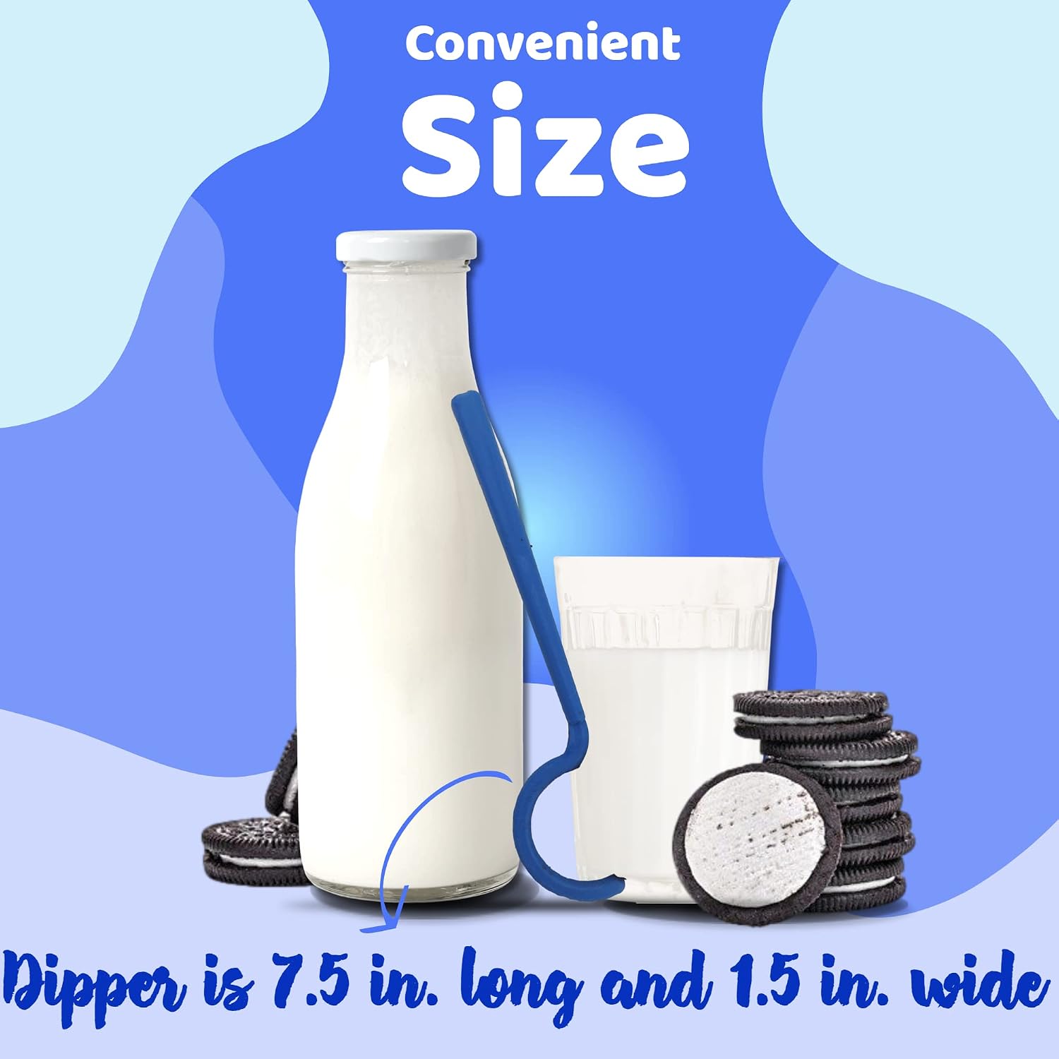 COOKIE DIP AND OREO COOKIES. Three Packages Of Six Cream Filled Sandwich Cookies With Three Milk Dippers Kitchen Utensils Blue Dunking Tools (3 Snack Packs, 6 Items Total)