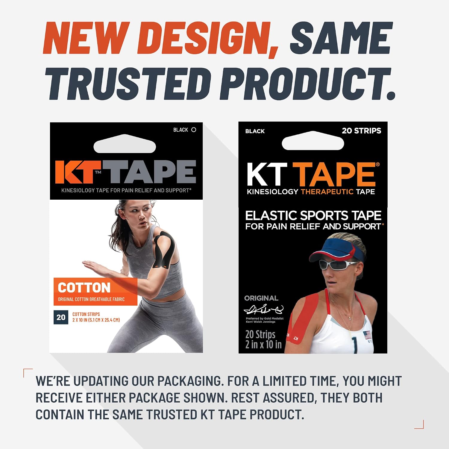 KT Tape, Original Cotton, Elastic Kinesiology Athletic Tape, 20 Count, 10  Precut Strips, Pink, 20 Precut Strips