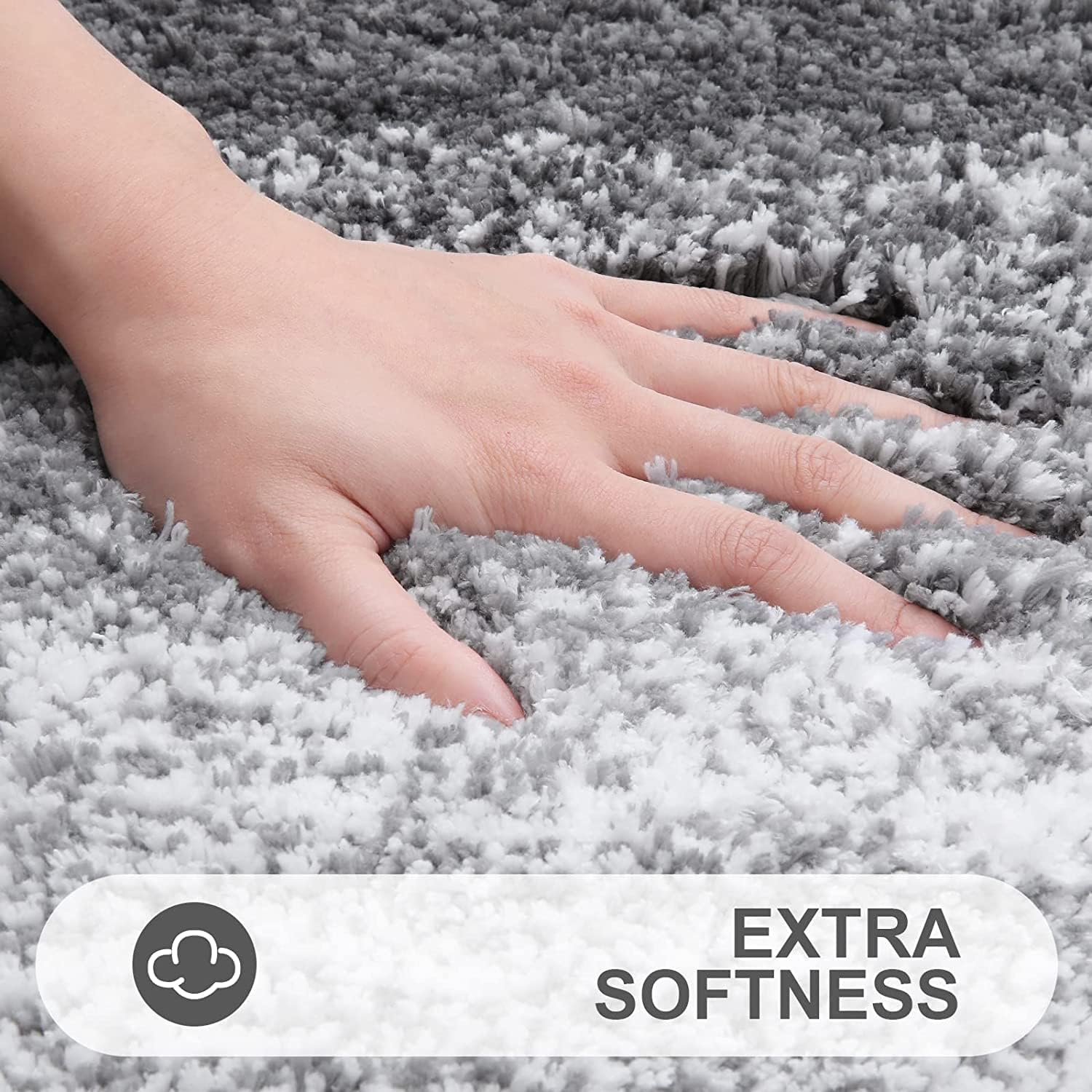 OLANLY Luxury Bathroom Rug Mat, Extra Soft and Absorbent Microfiber Bath Rugs, Non-Slip Plush Shaggy Bath Carpet, Machine Wash Dry, Bath Mats for Bathroom Floor, Tub and Shower, 24x16, Grey