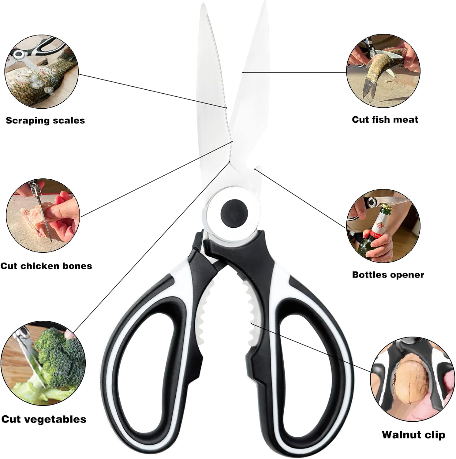 High-Performance Heavy Duty Kitchen Shears Set, 2 Pack, Dishwasher Safe, Perfect for Chicken, Fish, Meat, Vegetables, Herbs, BBQ, and More - Indispensable Helper in Every Kitchen