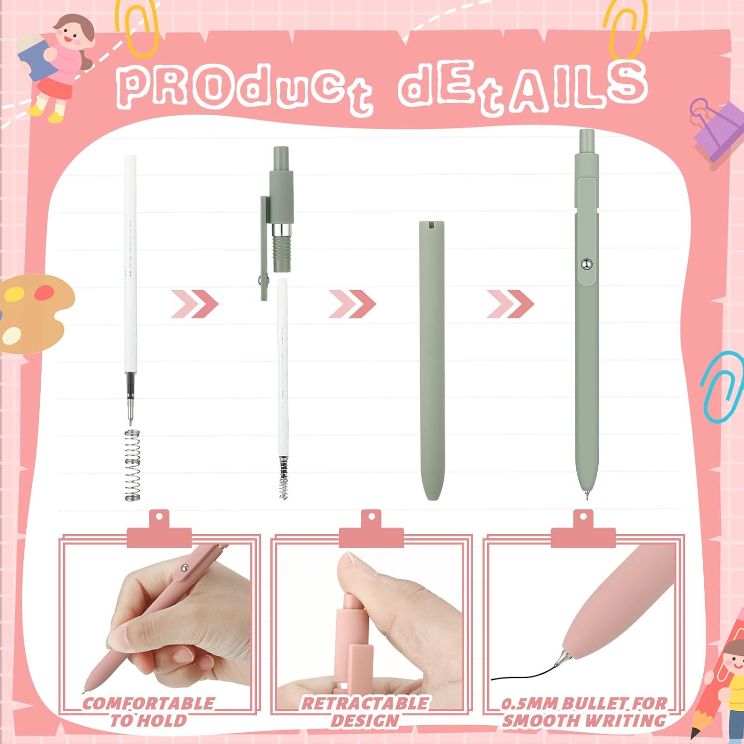 17 Pcs Bible Highlighters and Pens No Bleed Through Aesthetic Stationary Set 12 Pastel Highlighter Colored Markers 5 Cute Gel Pens for Journaling Planner Study School Office Supplies (Smart Style)
