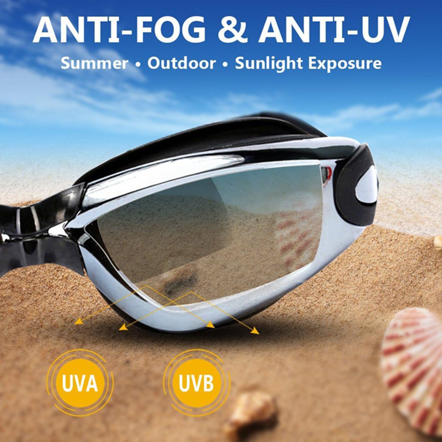 ALLPAIPAI Swim Goggles - Swimming Goggles,Pack of 2 Professional Anti Fog No Leaking UV Protection Wide View Swim Goggles For Women Men Adult Youth Kids