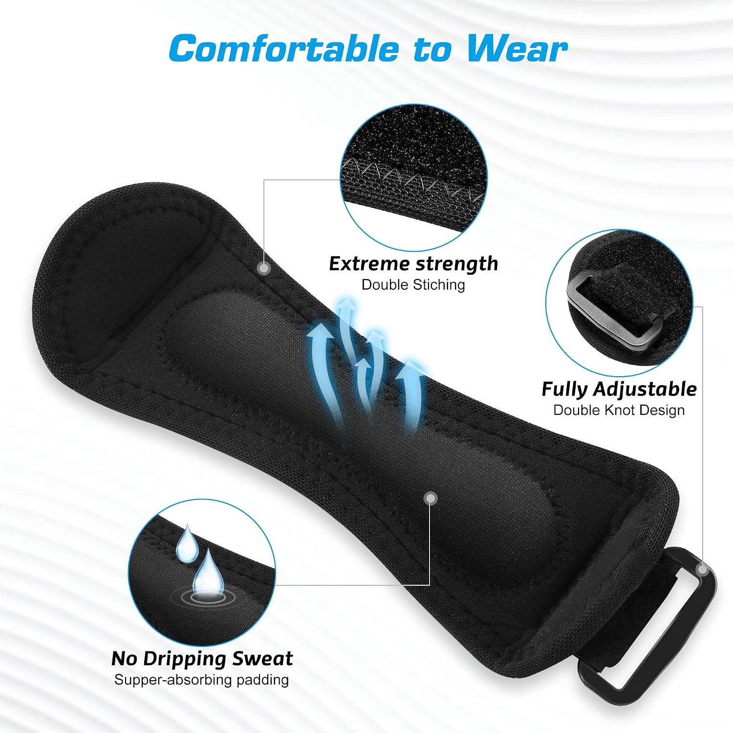 IPOW 2 Pack Knee Pain Relief & Patella Stabilizer Knee Strap Brace Support for Hiking, Soccer, Basketball, Running, Jumpers Knee, Tennis, Tendonitis, Volleyball & Squats, Black