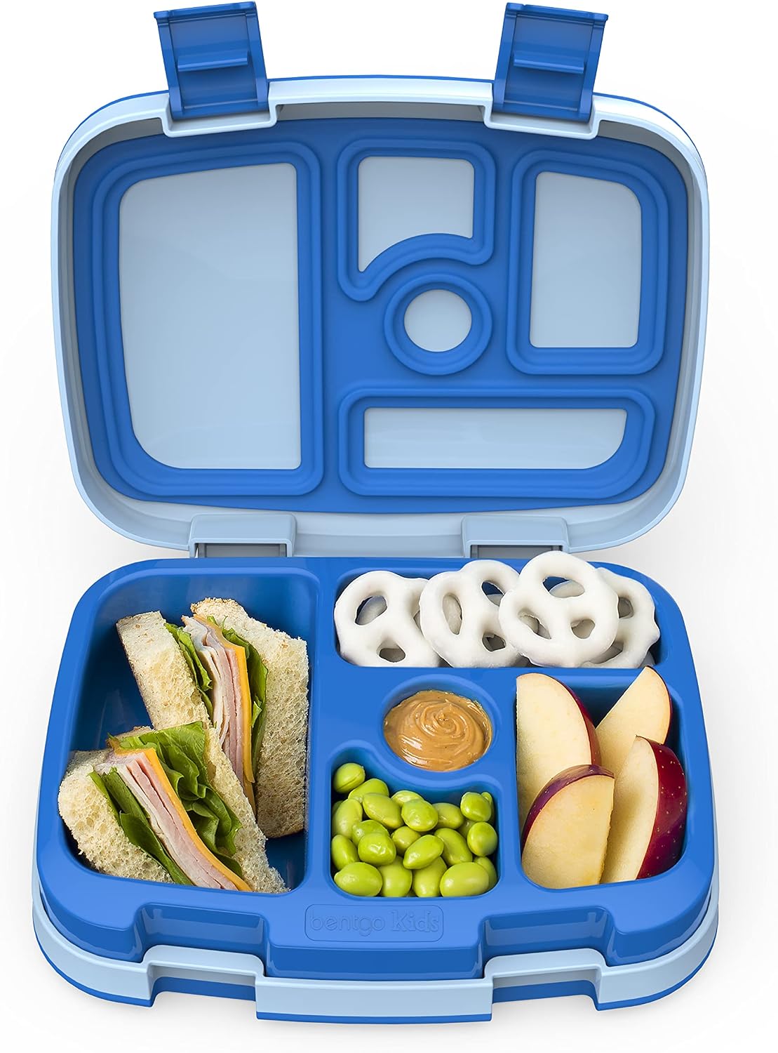 Bentgo  Kids Bento-Style 5-Compartment Lunch Box - Ideal Portion Sizes for Ages 3 to 7 - Leak-Proof, Drop-Proof, Dishwasher Safe, BPA-Free, & Made with Food-Safe Materials (Blue)