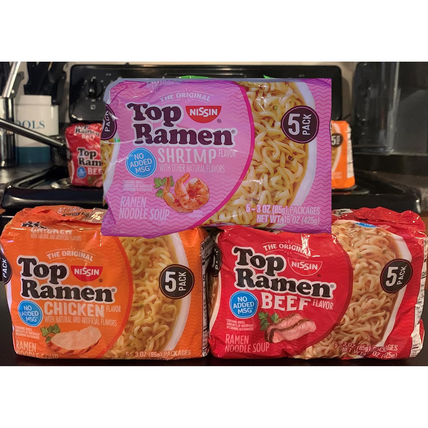 Ramen Noodles Shrimp, Chicken & Beef Flavor - 15 Pack