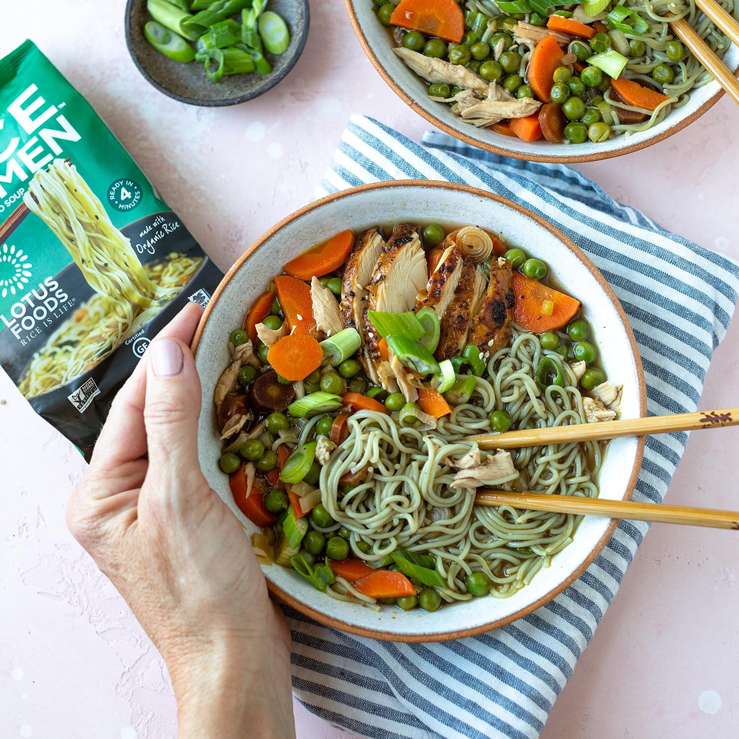 Lotus Foods Variety Pack - Organic Millet & Brown Rice Ramen Noodles with Red Miso Soup + Gourmet Jade Pearl Rice Ramen Noodles with Miso Soup, Japanese Noodles & Broth - 10, 2.8 oz. Packs of Each